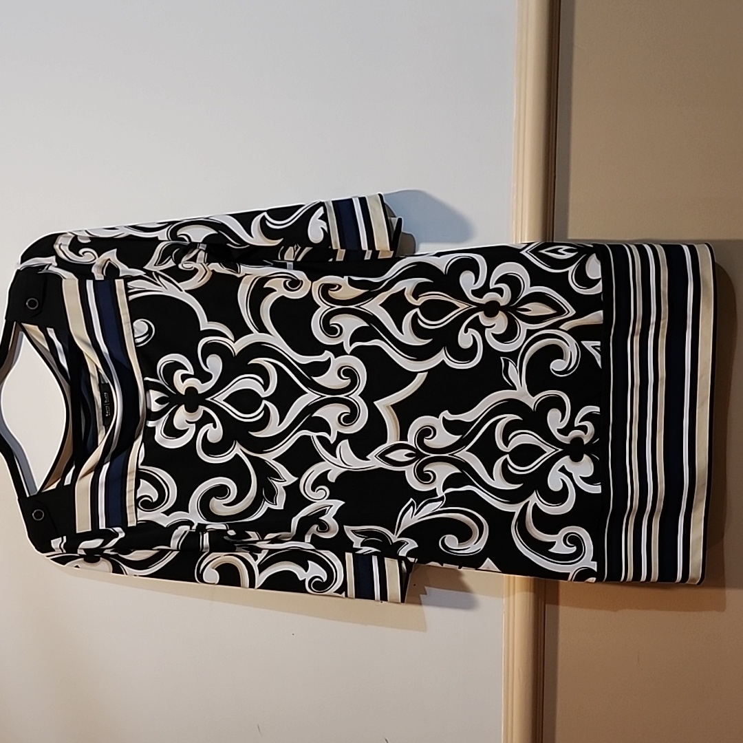 White House Black Market Monochrome And Beige Dress